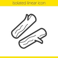 icono lineal de leña. Ilustración de delgada línea de madera. símbolo de contorno de registros de fogata. dibujo de contorno aislado vectorial vector