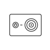 Action camera linear icon. Thin line illustration. Contour symbol. Vector isolated outline drawing