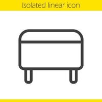 Ottoman linear icon. Pouf thin line illustration. Footstool contour symbol. Vector isolated outline drawing