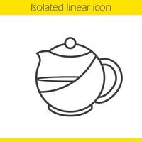 Brewing teapot linear icon. Thin line illustration. Contour symbol. Vector isolated outline drawing