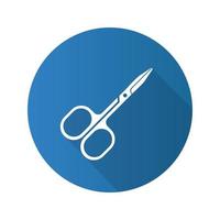 Manicure scissors flat design long shadow icon. Vector silhouette symbol