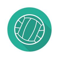 Volleyball ball flat linear long shadow icon. Vector line symbol