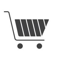 Shopping cart icon. Buy silhouette symbol. Negative space. Vector isolated illustration