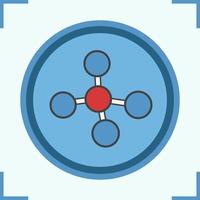 icono de color de la molécula. modelo de estructura molecular. ilustración vectorial aislada vector