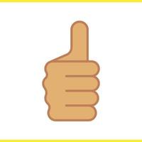 Thumbs up hand gesture color icon. Approval and like sign. Isolated vector illustration