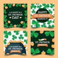 St. Patrick's Day Shamrock Social Media Post vector