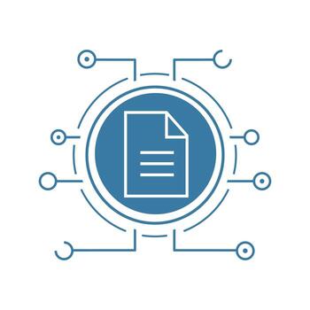 Web document flat linear long shadow icon. Digital file. Vector line symbol