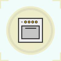 Stove color icon. Gas cooker. Oven. Isolated vector illustration