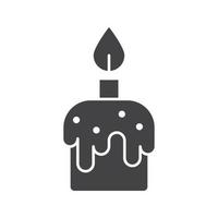 Melting candle glyph icon. Silhouette symbol. Negative space. Vector isolated illustration