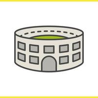 Stadium building color icon. Sport arena. Isolated vector illustration