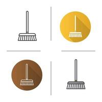 Mop icon. Flat design, linear and color styles. Cleaning service. Isolated vector illustrations