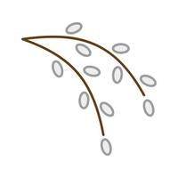 Catkins color icon. Willow branches. Isolated vector illustration