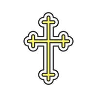 Easter cross color icon. Isolated vector illustration