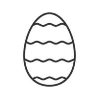 Easter egg linear icon. Thin line illustration. Easter egg with waves pattern contour symbol. Vector isolated outline drawing