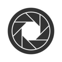 Diaphragm glyph icon. Shutter. Silhouette symbol. Negative space. Vector isolated illustration