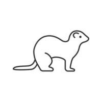 Ferret linear icon. Thin line illustration. Polecat. Contour symbol. Vector isolated outline drawing