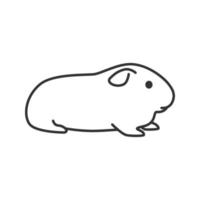 Cavy linear icon. Thin line illustration. Domestic guinea pig. Contour symbol. Vector isolated outline drawing