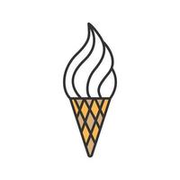 Ice cream cone color icon. Isolated vector illustration