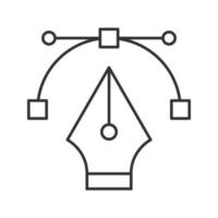 Fountain pen nib linear icon. Computer pen tool. Thin line illustration. Drawing. Contour symbol. Vector isolated outline drawing