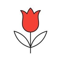 Tulip linear icon. Thin line illustration. Contour symbol. Vector isolated outline drawing