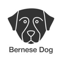 Bernese Mountain dog glyph icon. Sennenhund dog. Silhouette symbol. Negative space. Vector isolated illustration