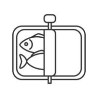 Sprats linear icon. Thin line illustration. Canned fish. Contour symbol. Vector isolated outline drawing