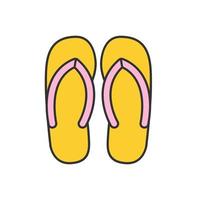 Flip flops color icon. Summer slippers. Isolated vector illustration