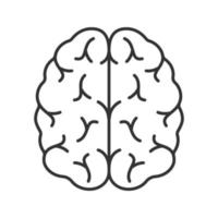 Human brain linear icon. Thin line illustration. Nervous system organ. Contour symbol. Vector isolated outline drawing