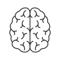 Human brain linear icon. Thin line illustration. Nervous system organ. Contour symbol. Vector isolated outline drawing