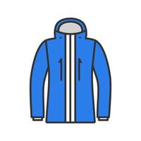 Ski jacket color icon. Winter outerwear. Isolated vector illustration