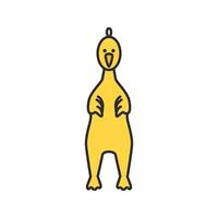 Rubber chicken color icon. Dog's chew toy. Isolated vector illustration