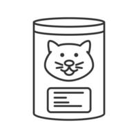 Canned cat food linear icon. Thin line illustration. Contour symbol. Vector isolated outline drawing