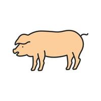 Pig color icon. Livestock farming. Agriculture. Isolated vector illustration