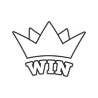 Win linear icon. Crown. Jackpot. Thin line illustration. Contour symbol. Vector isolated outline drawing