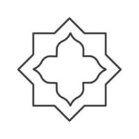 Islamic star linear icon. Thin line illustration. Muslim art. Contour symbol. Vector isolated outline drawing