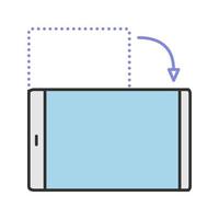 Smartphone screen rotation color icon. Screen orientation changing. Isolated vector illustration