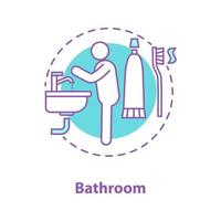 icono del concepto de higiene personal. persona lavándose las manos idea ilustración de línea fina. cuarto de baño. dibujo de contorno aislado vectorial vector