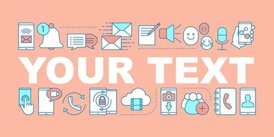 Messenger word concepts banner. Mailing, chatting. Online communication app. Isolated lettering typography idea with linear icons. Call management. Vector outline illustration