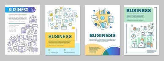 Business development brochure template layout. Startup launch. Flyer, booklet, leaflet print design with linear illustrations. Vector page layouts for magazines, annual reports, advertising posters