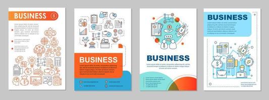 Business development brochure template layout. Startup launch. Flyer, booklet, leaflet print design with linear illustrations. Vector page layouts for magazines, annual reports, advertising posters