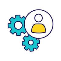 HR management color icon. Teamwork. Human resources. Business mechanism. Isolated vector illustration