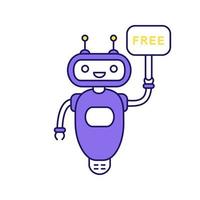 chatbot con gratis en el icono de color de burbujas de discurso. talkbot de soporte al cliente gratuito. asistente virtual. robot moderno. ilustración vectorial aislada vector
