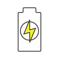 Battery charging color icon. Battery level indicator. Isolated vector illustration