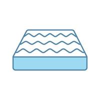 Orthopedic bed mattress color icon. Memory foam, latex, innerspring mattress. Bedding. Isolated vector illustration