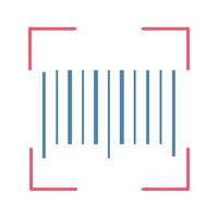 Traditional barcode color icon. Linear code scanning. One dimensional barcode scanner. UPC code. Isolated vector illustration