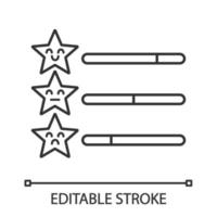 Rating scale linear icon. Customer feedback and review. Thin line illustration. Service satisfaction level. Ranking. Contour symbol. Vector isolated outline drawing. Editable stroke