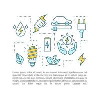 Eco energy concept linear illustrations. Green technology. Alternative energy. Article, brochure, magazine page layout. Icons with text boxes. Clean power. Print design. Vector isolated drawing