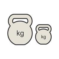 Kettlebells color icon. Exercise weights. Sports equipment. Isolated vector illustration