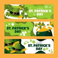 Green Hat for St Patricks Celebration Banner Template Set vector