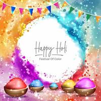 Watercolor Happy Holi Festival Background vector